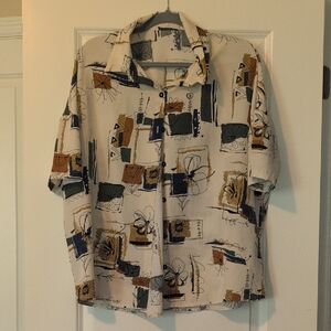 Abstract Print Women's Button Down Shirt